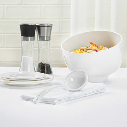 Voga 3 oz White Melamine Ladle - 10 1/2" x 2 1/4" x 2 1/4" - 10 count box