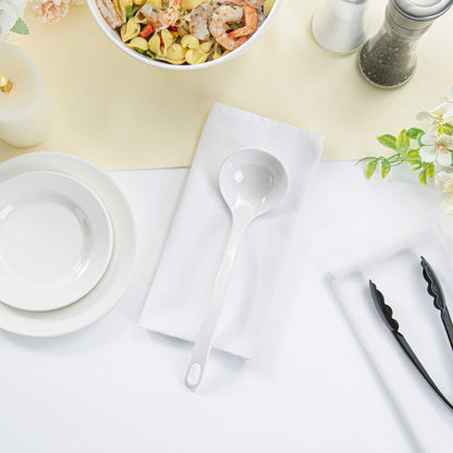 Voga 3 oz White Melamine Ladle - 10 1/2" x 2 1/4" x 2 1/4" - 10 count box