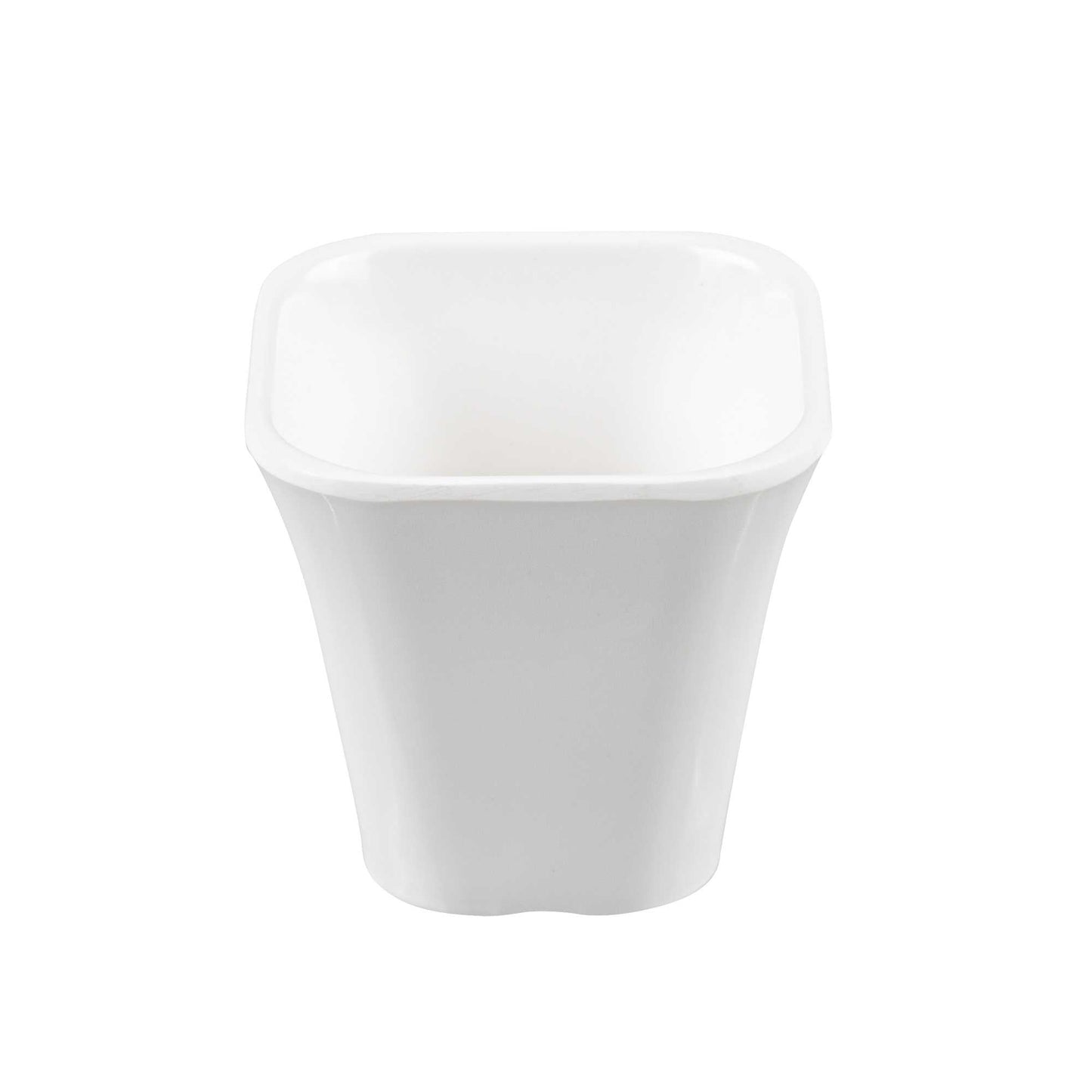 Voga 6 oz Square White Melamine Tasting Cup - Kova - 3" x 3" x 2 3/4" - 10 count box