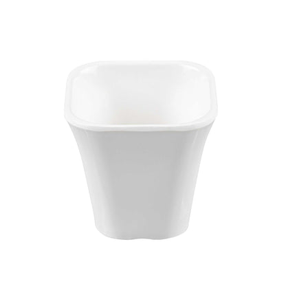 Voga 6 oz Square White Melamine Tasting Cup - Kova - 3" x 3" x 2 3/4" - 10 count box