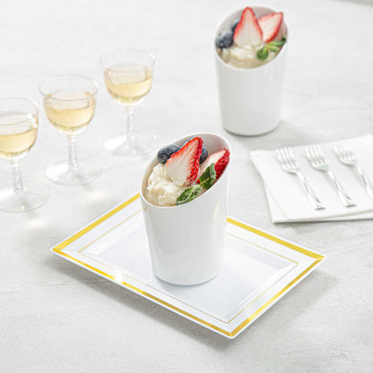 Voga 9 oz Round White Melamine Cup - Incline - 3" x 3" x 3" - 10 count box