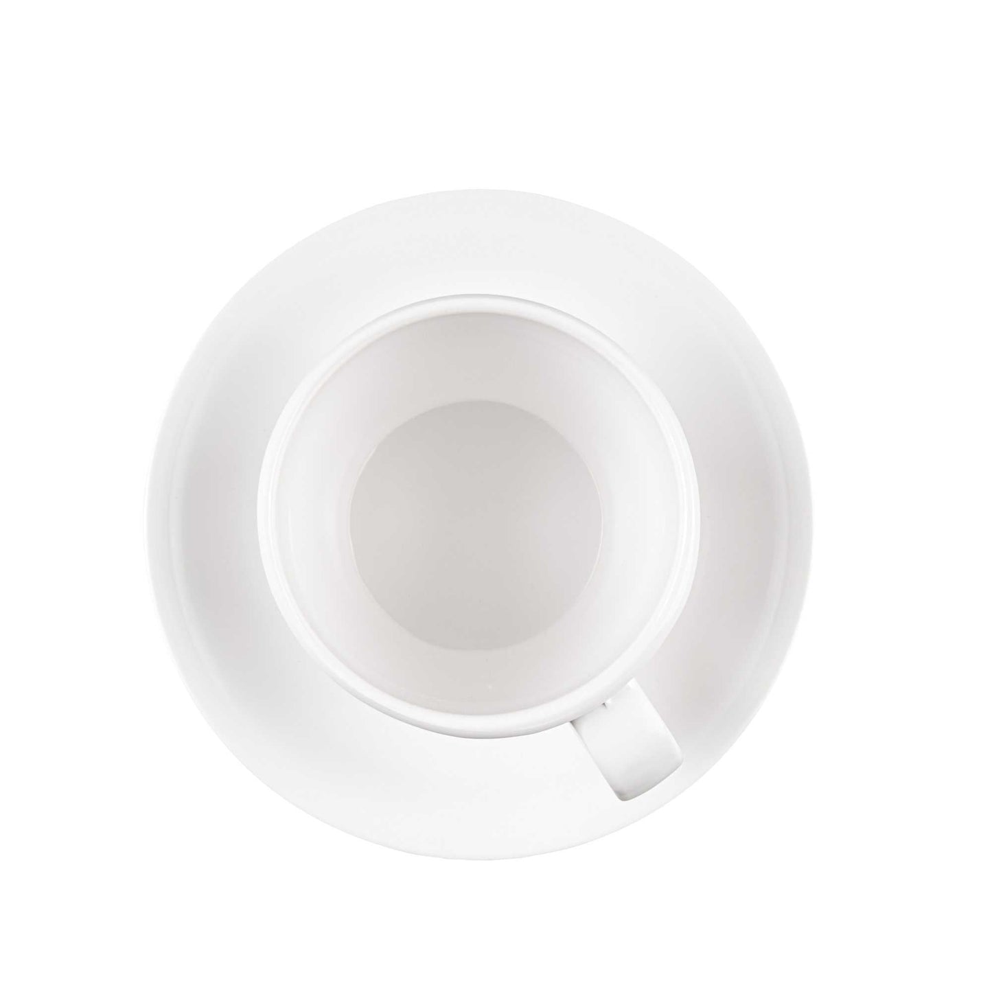 Voga 10 oz Round White Melamine Coffee Cup and Saucer Plate - 10 sets - 6" x 6" x 3" - 10 count box
