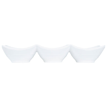 Voga 9 oz Square White Melamine Triplets Set - 9 1/2" x 3 1/4" x 1 3/4" - 10 count box