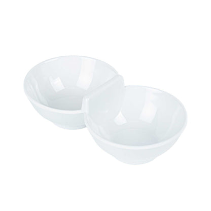 Voga 9 oz Round White Melamine Duo Set - 7 3/4" x 4" x 2" - 10 count box