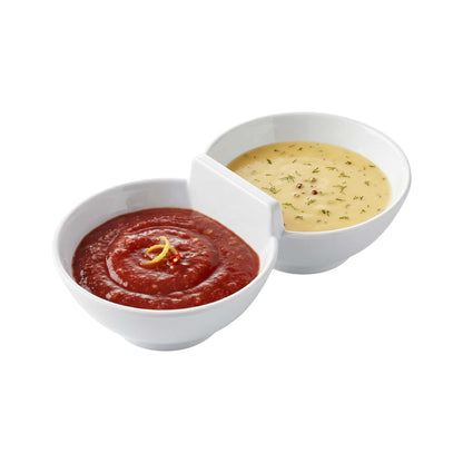 Voga 9 oz Round White Melamine Duo Set - 7 3/4" x 4" x 2" - 10 count box