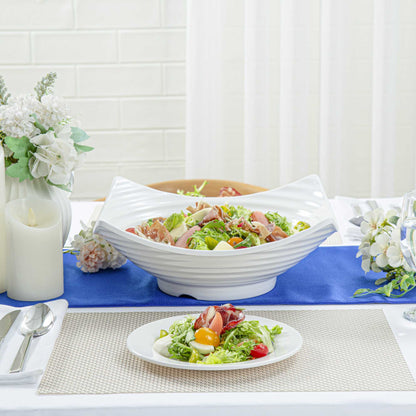 Voga 128 oz Square White Melamine Serving Bowl - Square Orb - 13" x 13" x 3 1/2" - 2 count box