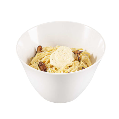 Voga 60 oz Round White Melamine Large Bowl - Incline Face - 8" x 8" x 5 1/2" - 2 count box