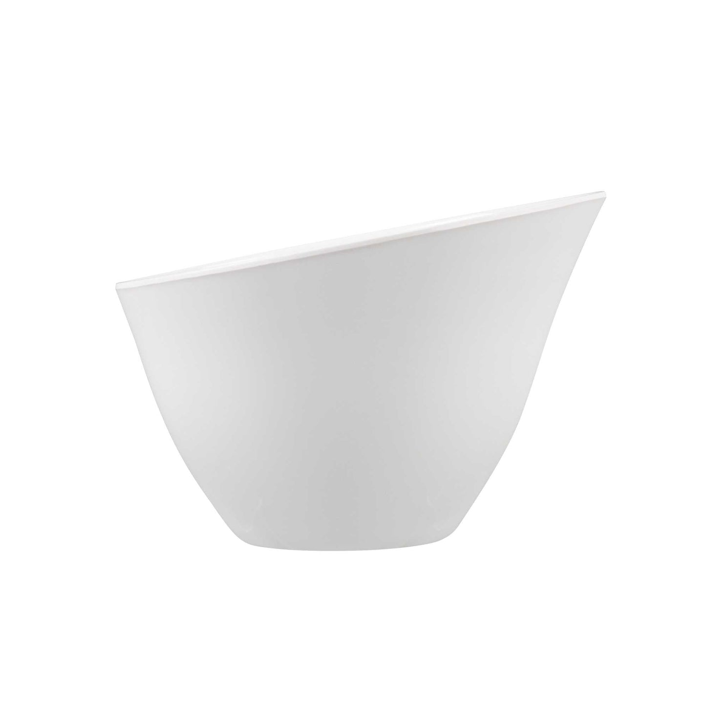 Voga 60 oz Round White Melamine Large Bowl - Incline Face - 8" x 8" x 5 1/2" - 2 count box