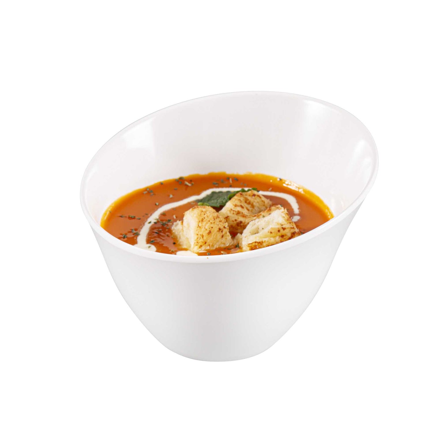 Voga 24 oz Round White Melamine Small Bowl - Incline Face - 6" x 6" x 3" - 2 count box