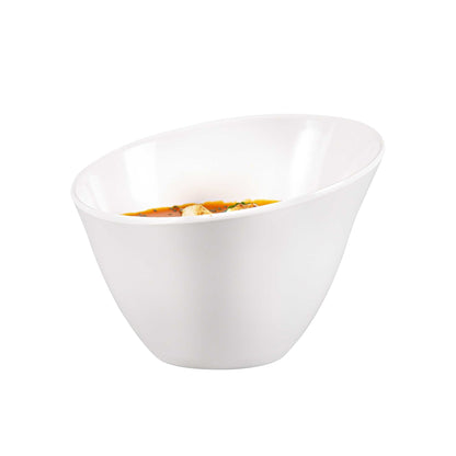 Voga 24 oz Round White Melamine Small Bowl - Incline Face - 6" x 6" x 3" - 2 count box