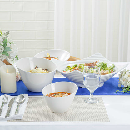 Voga 24 oz Round White Melamine Small Bowl - Incline Face - 6" x 6" x 3" - 2 count box