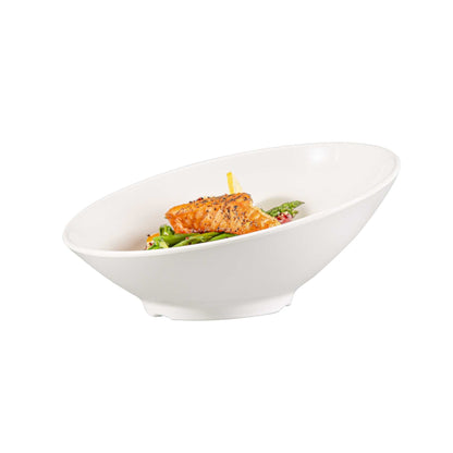 Voga 22 oz Round White Melamine Wide Bowl - Incline Face - 9" x 9" x 2" - 2 count box