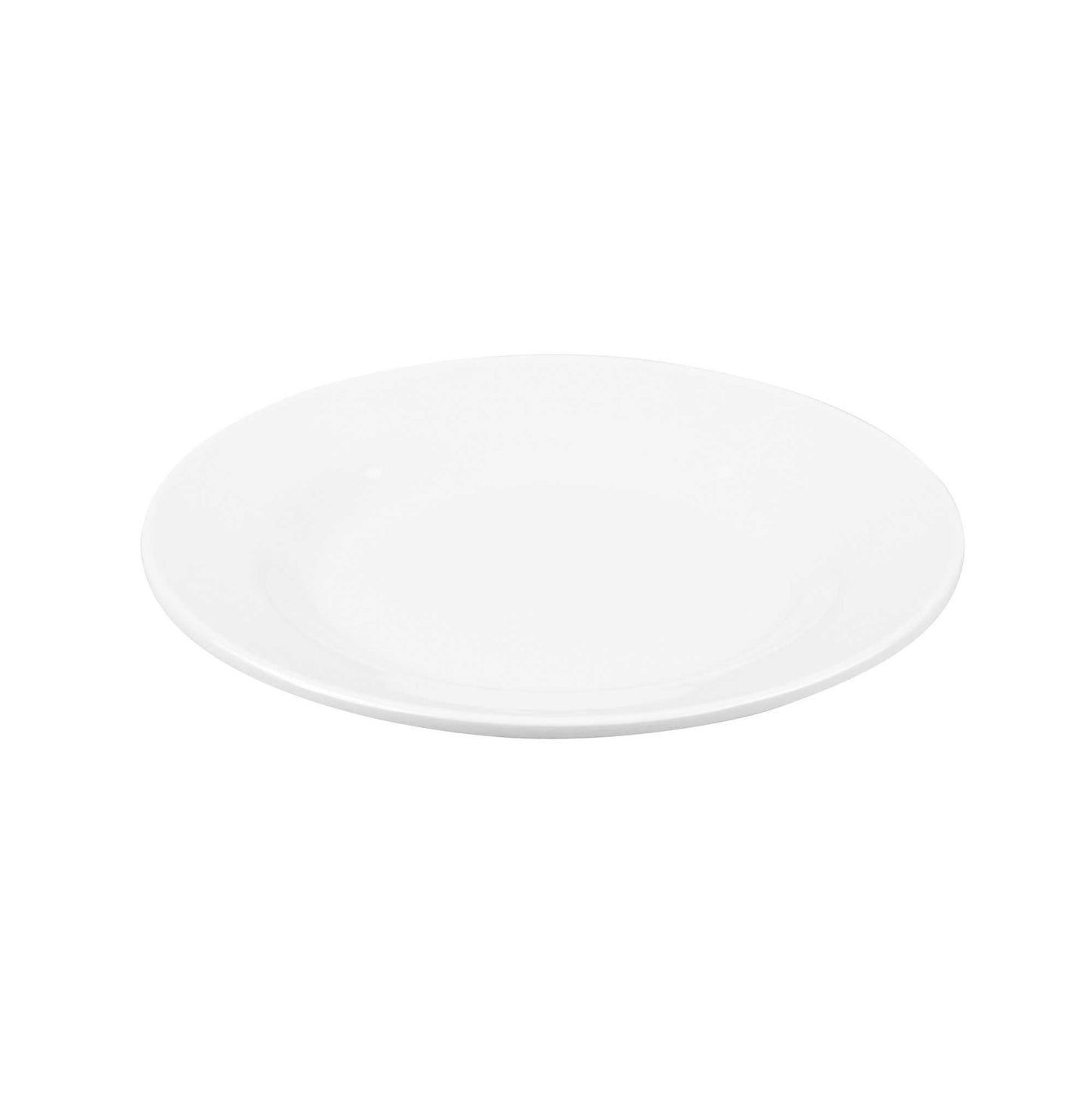Voga Round White Melamine Small Plate - Classic, Rimmed - 6" x 6" x 1/2" - 10 count box