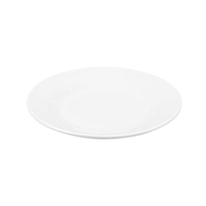 Voga Round White Melamine Small Plate - Classic, Rimmed - 6" x 6" x 1/2" - 10 count box