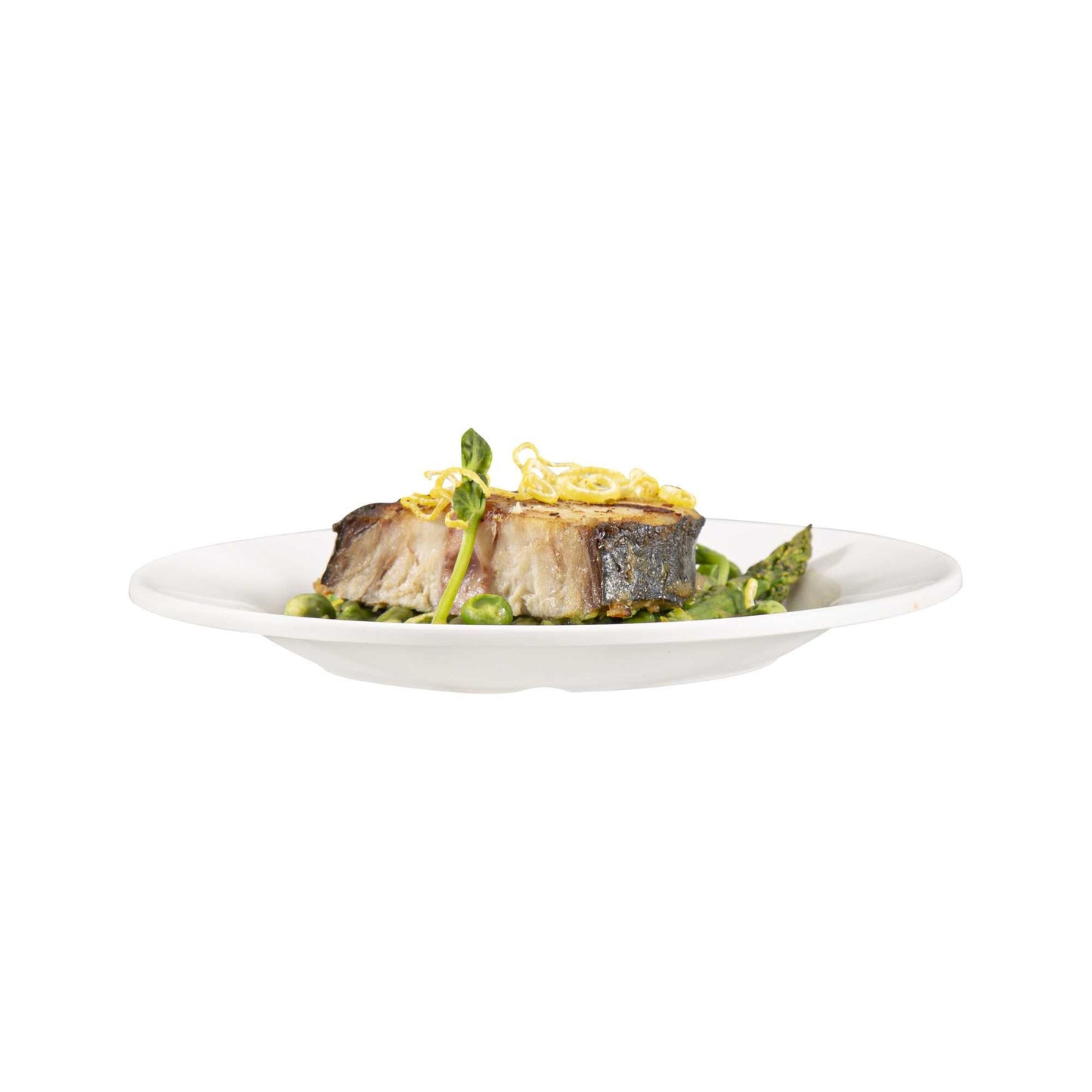 Voga Round White Melamine Small Plate - Classic, Rimmed - 6" x 6" x 1/2" - 10 count box