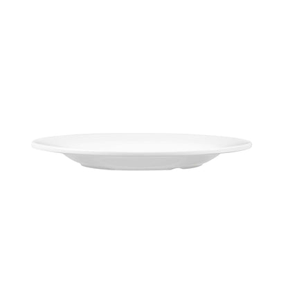 Voga Round White Melamine Small Plate - Classic, Rimmed - 6" x 6" x 1/2" - 10 count box