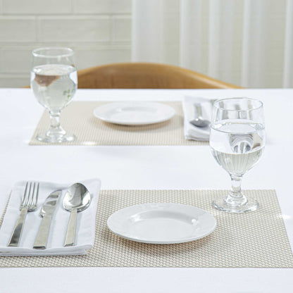 Voga Round White Melamine Small Plate - Classic, Rimmed - 6" x 6" x 1/2" - 10 count box