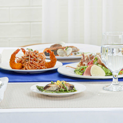 Voga Round White Melamine Small Plate - Classic, Rimmed - 6" x 6" x 1/2" - 10 count box