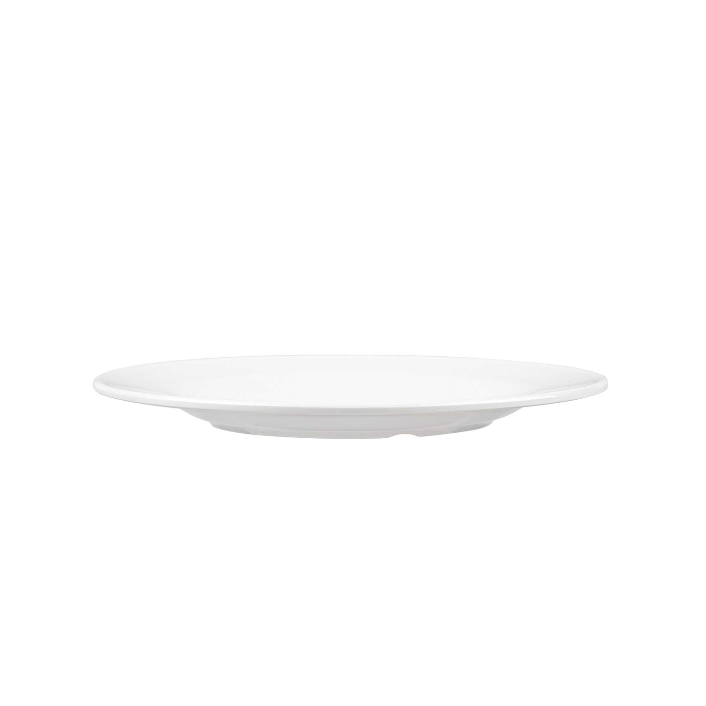 Voga Round White Melamine Medium Plate - Classic, Rimmed - 8" x 8" x 1/2" - 10 count box
