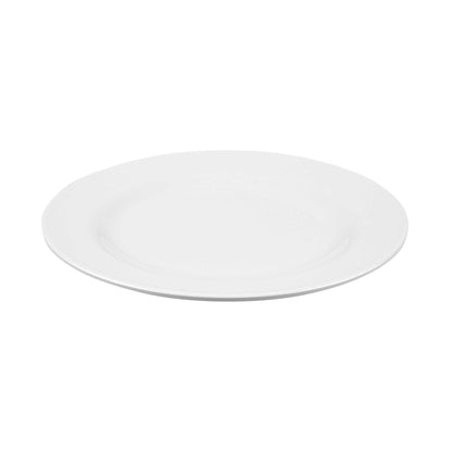Voga Round White Melamine Large Plate - Classic, Rimmed - 10" x 10" x 3/4" - 10 count box