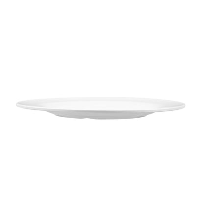 Voga Round White Melamine Large Plate - Classic, Rimmed - 10" x 10" x 3/4" - 10 count box