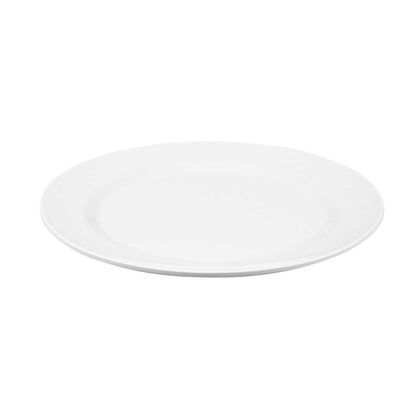 Voga Round White Melamine Extra Large Plate - Classic, Rimmed - 12" x 12" x 3/4" - 10 count box