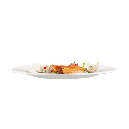 Voga Round White Melamine Extra Large Plate - Classic, Rimmed - 12" x 12" x 3/4" - 10 count box