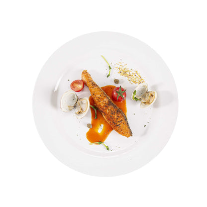 Voga Round White Melamine Extra Large Plate - Classic, Rimmed - 12" x 12" x 3/4" - 10 count box