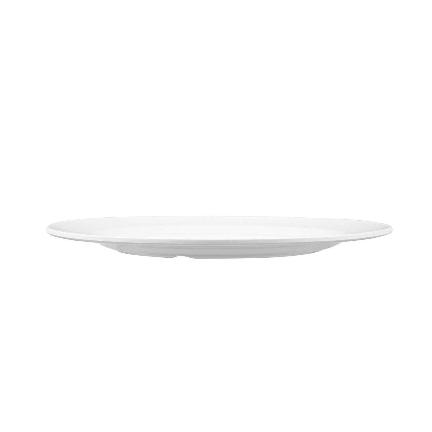 Voga Round White Melamine Extra Large Plate - Classic, Rimmed - 12" x 12" x 3/4" - 10 count box