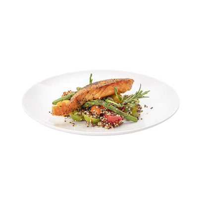 Voga Round White Melamine Large Plate - Classic, Rimless - 10" x 10" x 1" - 10 count box