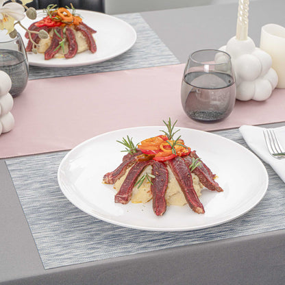 Voga Round White Melamine Extra Large Plate - Classic, Rimless - 12" x 12" x 1 1/4" - 10 count box