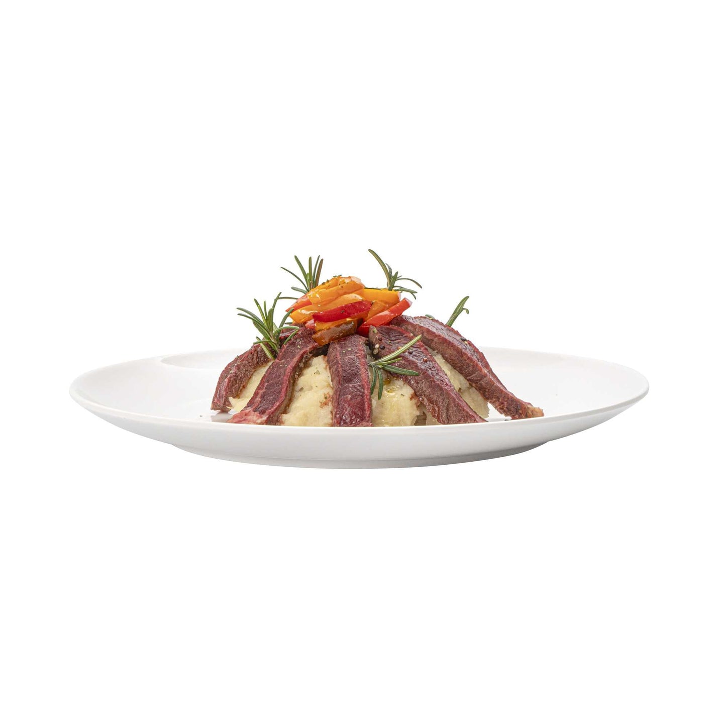Voga Round White Melamine Extra Large Plate - Classic, Rimless - 12" x 12" x 1 1/4" - 10 count box