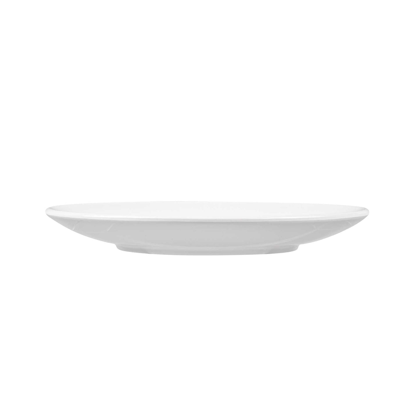 Voga Round White Melamine Extra Large Plate - Classic, Rimless - 12" x 12" x 1 1/4" - 10 count box