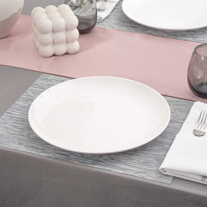 Voga Round White Melamine Extra Large Plate - Classic, Rimless - 12" x 12" x 1 1/4" - 10 count box