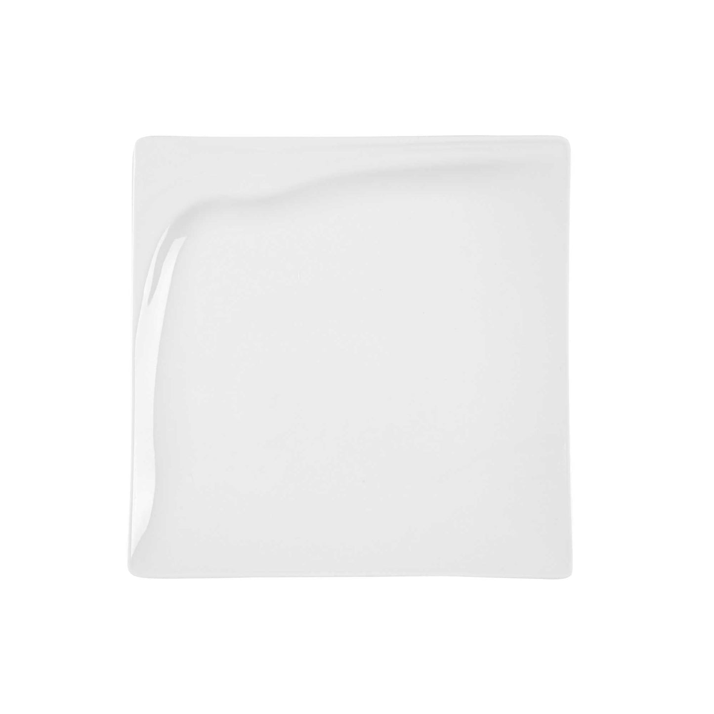 Voga Square White Melamine Small Plate - Flare - 8" x 8" x 3/4" - 10 count box