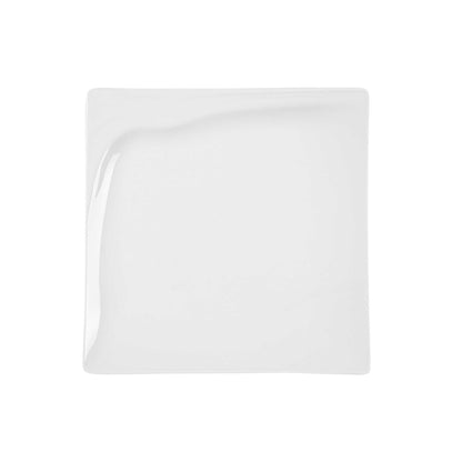 Voga Square White Melamine Small Plate - Flare - 8" x 8" x 3/4" - 10 count box