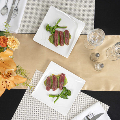 Voga Square White Melamine Small Plate - Flare - 8" x 8" x 3/4" - 10 count box