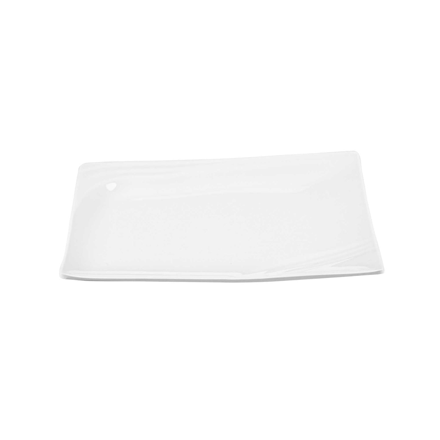 Voga Square White Melamine Medium Plate - Flare - 10" x 10" x 3/4" - 10 count box