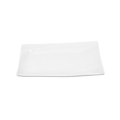 Voga Square White Melamine Medium Plate - Flare - 10" x 10" x 3/4" - 10 count box