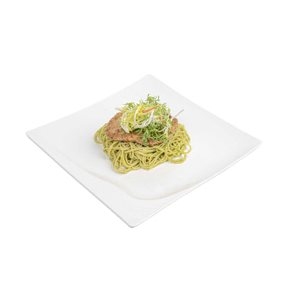 Voga Square White Melamine Large Plate - Flare - 12" x 12" x 1" - 10 count box