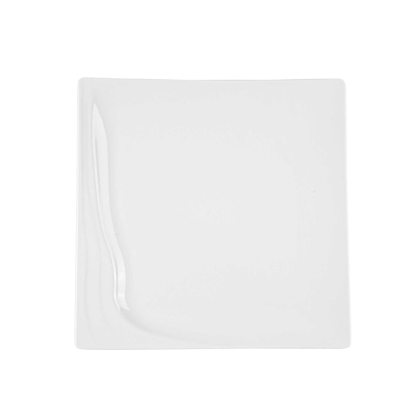 Voga Square White Melamine Large Plate - Flare - 12" x 12" x 1" - 10 count box