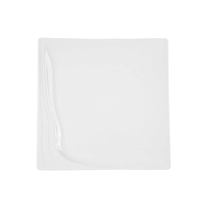 Voga Square White Melamine Large Plate - Flare - 12" x 12" x 1" - 10 count box