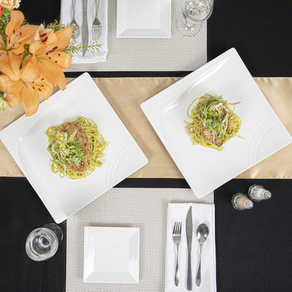 Voga Square White Melamine Large Plate - Flare - 12" x 12" x 1" - 10 count box