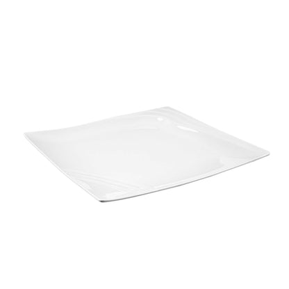 Voga Square White Melamine Extra Large Plate - Flare - 14" x 14" x 1 1/4" - 10 count box