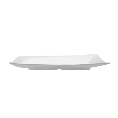 Voga Square White Melamine Extra Large Plate - Flare - 14" x 14" x 1 1/4" - 10 count box