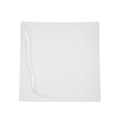Voga Square White Melamine Extra Large Plate - Flare - 14" x 14" x 1 1/4" - 10 count box