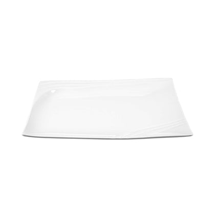 Voga Square White Melamine Extra Large Plate - Flare - 14" x 14" x 1 1/4" - 10 count box