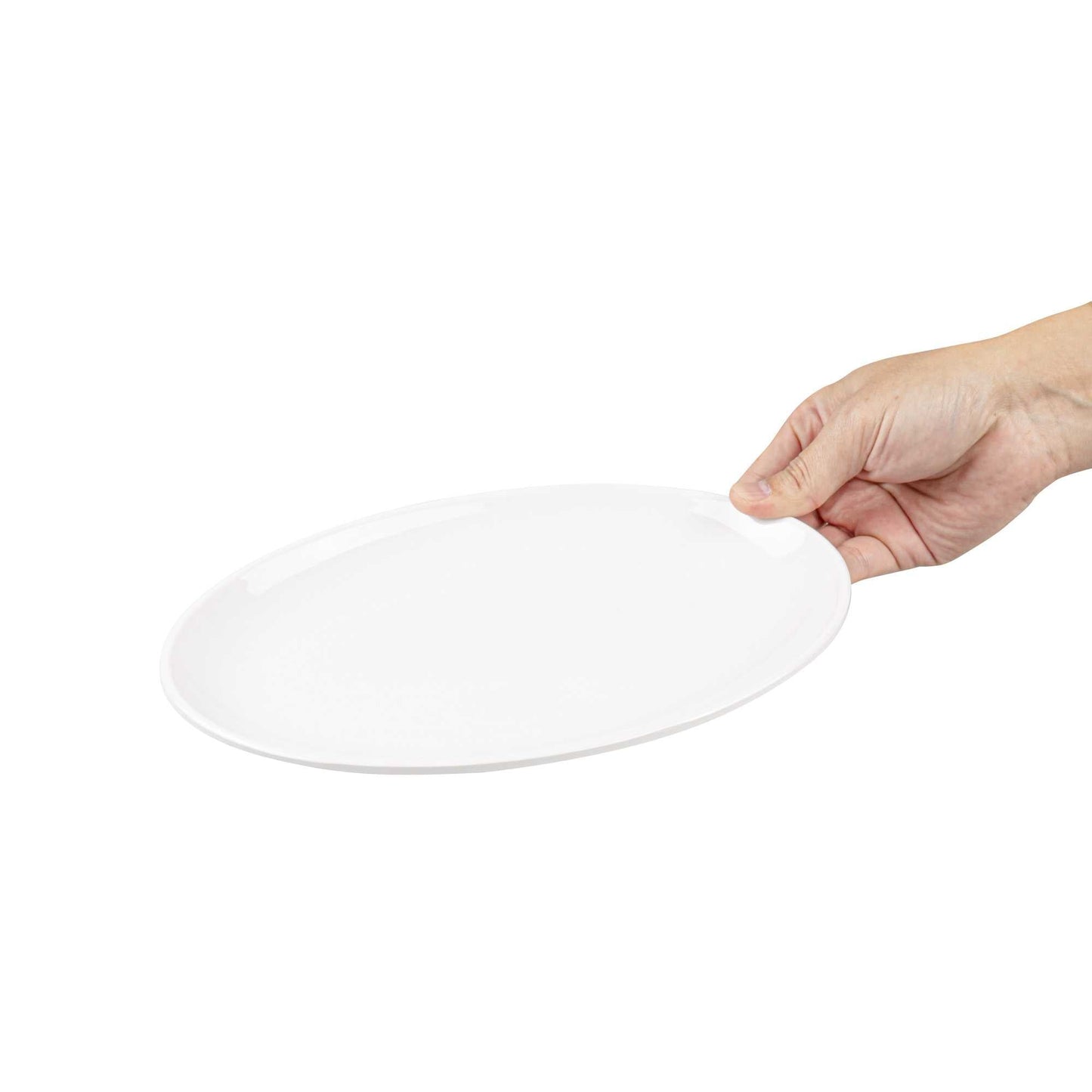Voga Oval White Melamine Small Plate - Classic - 10" x 7" x 3/4" - 10 count box
