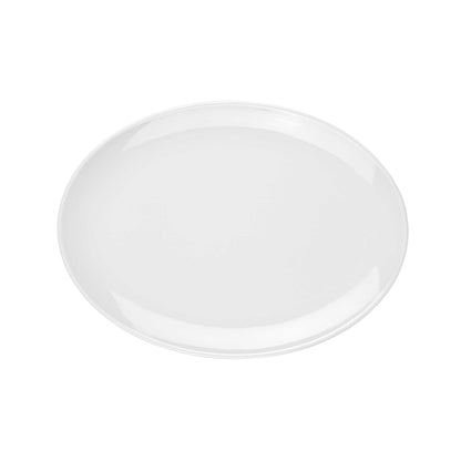 Voga Oval White Melamine Medium Plate - Classic - 12 1/4" x 9" x 1" - 10 count box
