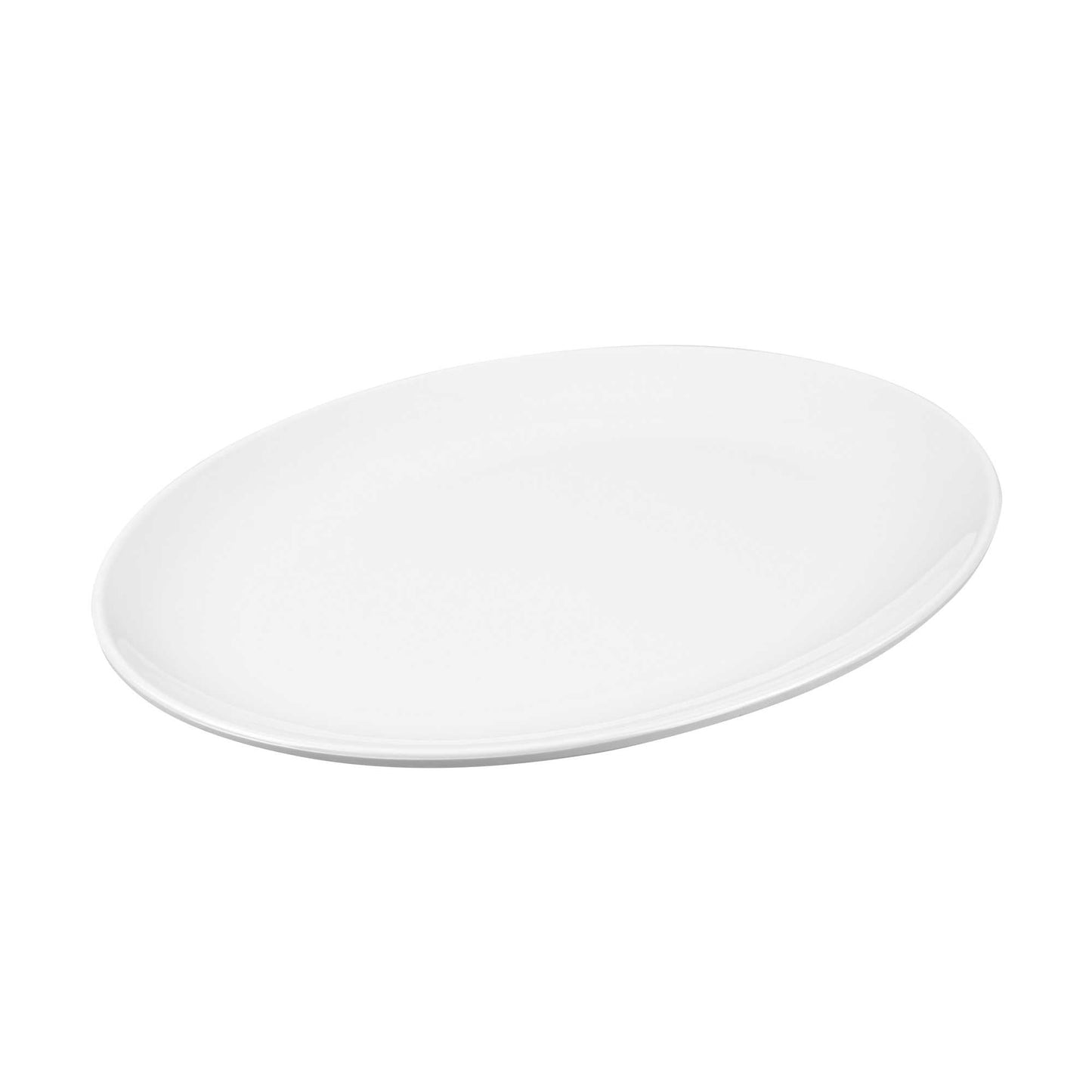 Voga Oval White Melamine Large Plate - Classic - 14" x 11" x 1" - 10 count box
